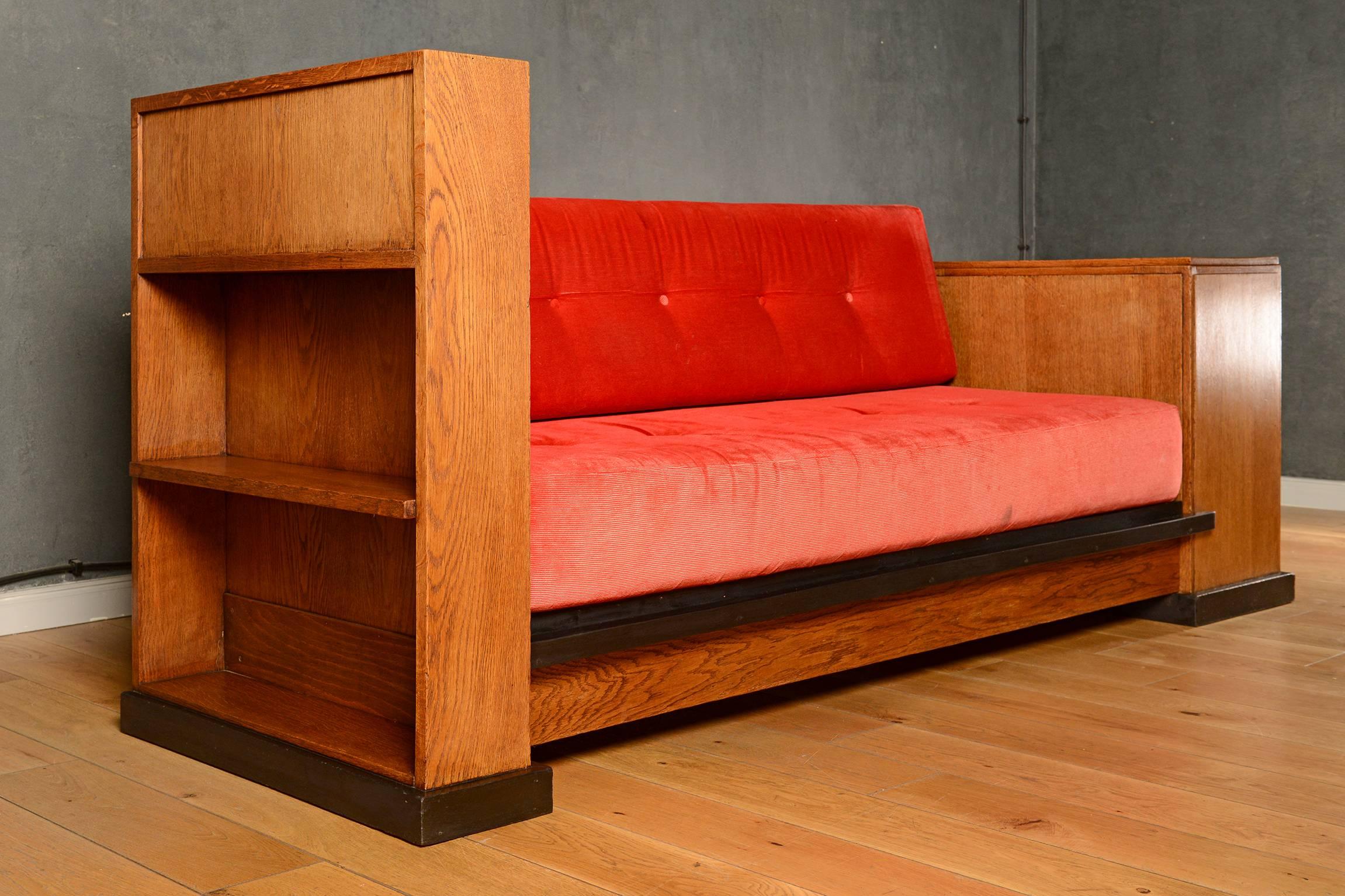 Art Deco Haagse School Cosy Corner or Sofa by Jan Brunott, circa 1920 In Good Condition In Berlin, DE