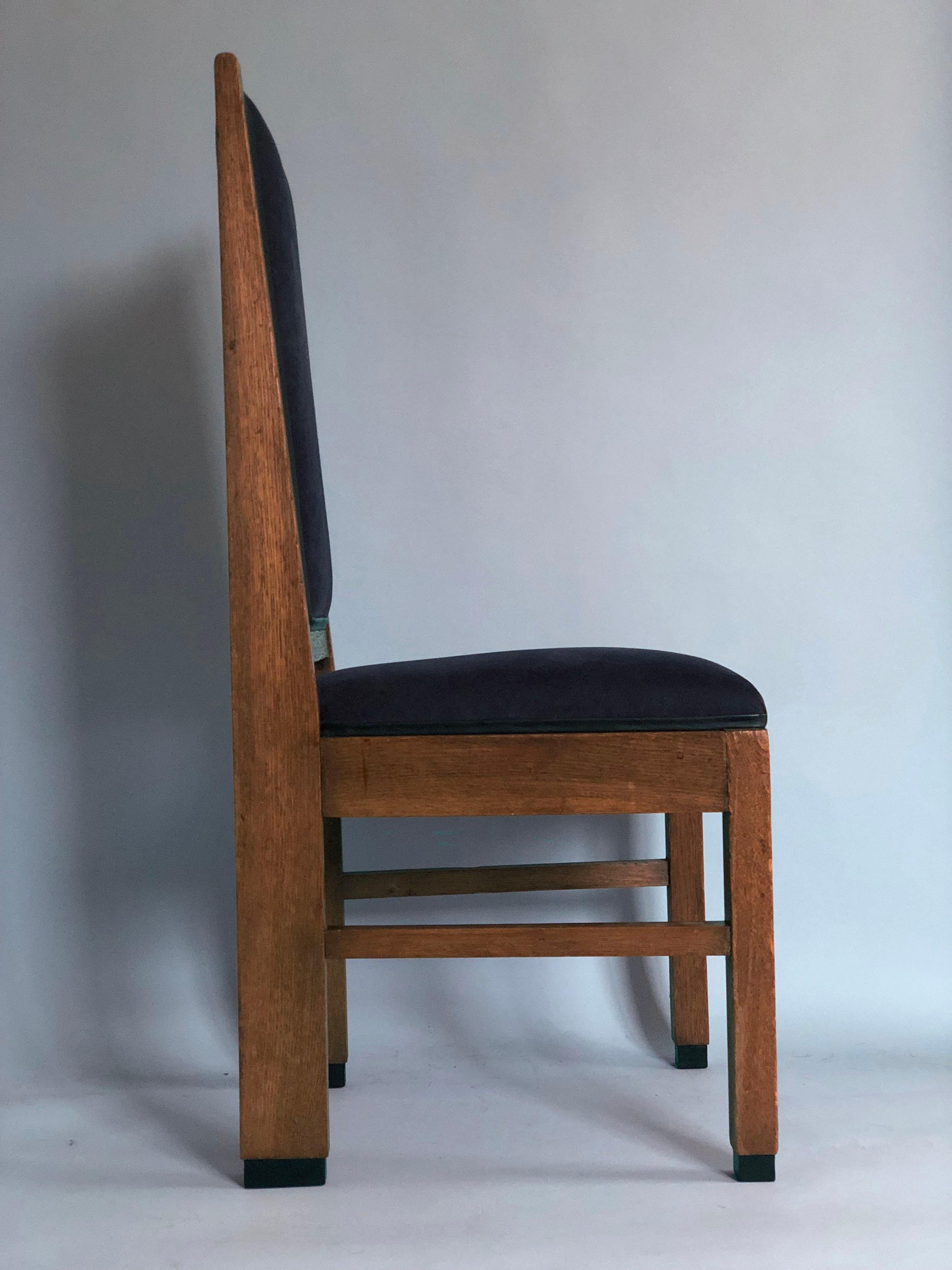 Dutch Art Deco Haagse School Dining Chair Frits Spanjaard 1930s Set of 2 For Sale
