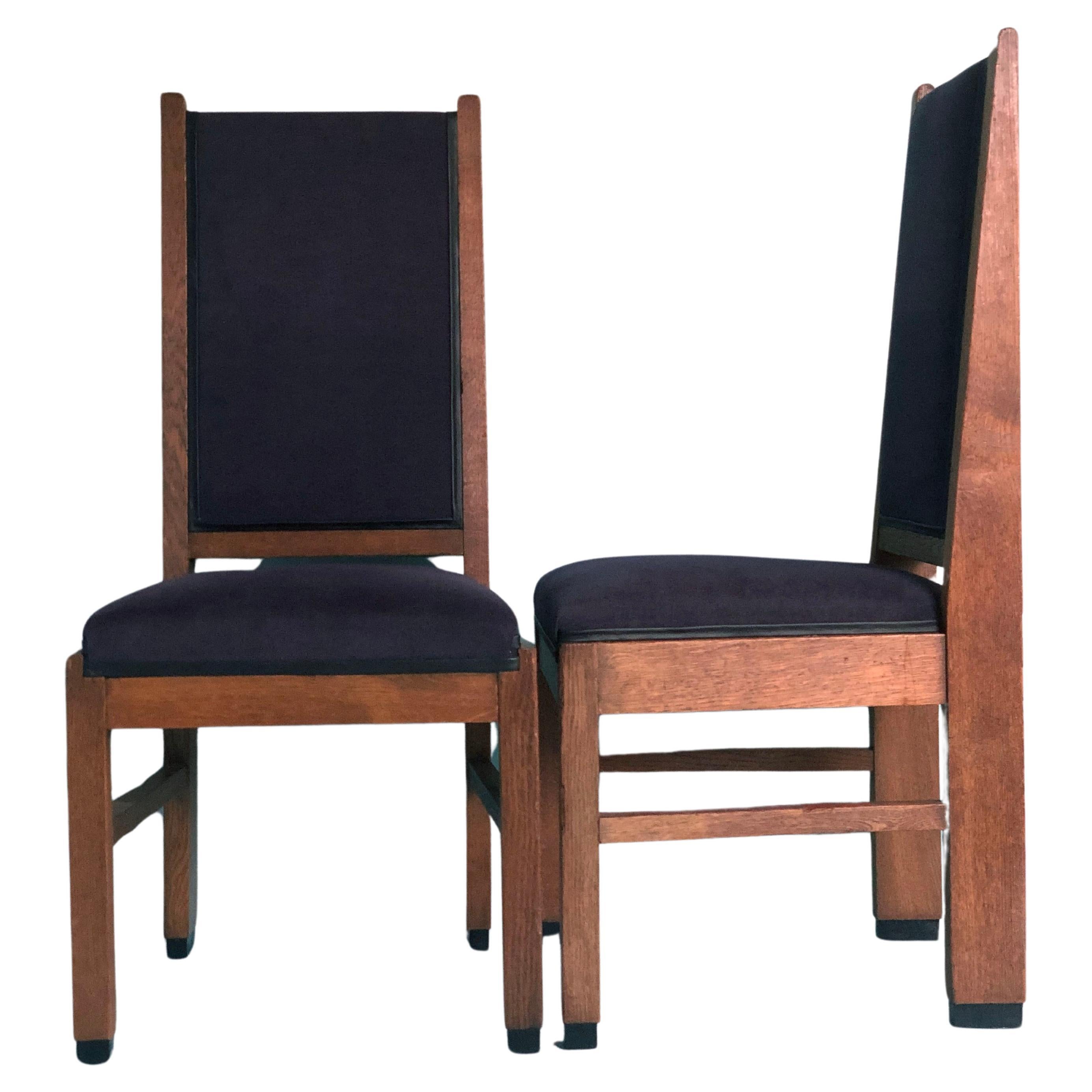 Art Deco Haagse School Dining Chair Frits Spanjaard 1930s Set of 2 For Sale