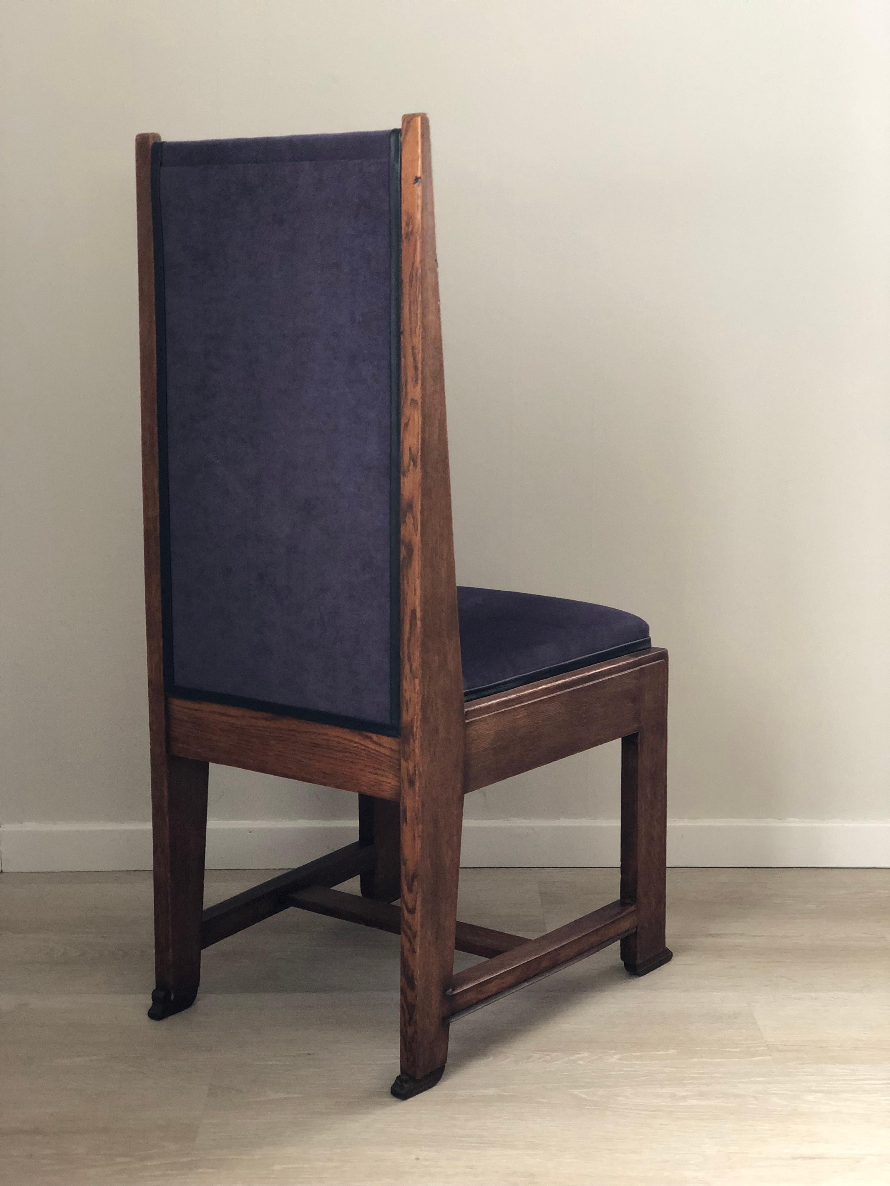 Dutch A Pair of 4 Art Deco Haagse School Dining Chair Frits Spanjaard 1930s For Sale