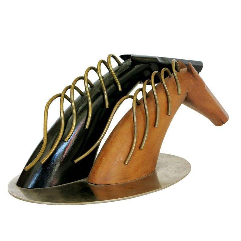 Austrian Art Deco Hagenauer Style Carved Horses by Sier Kunst For Sale