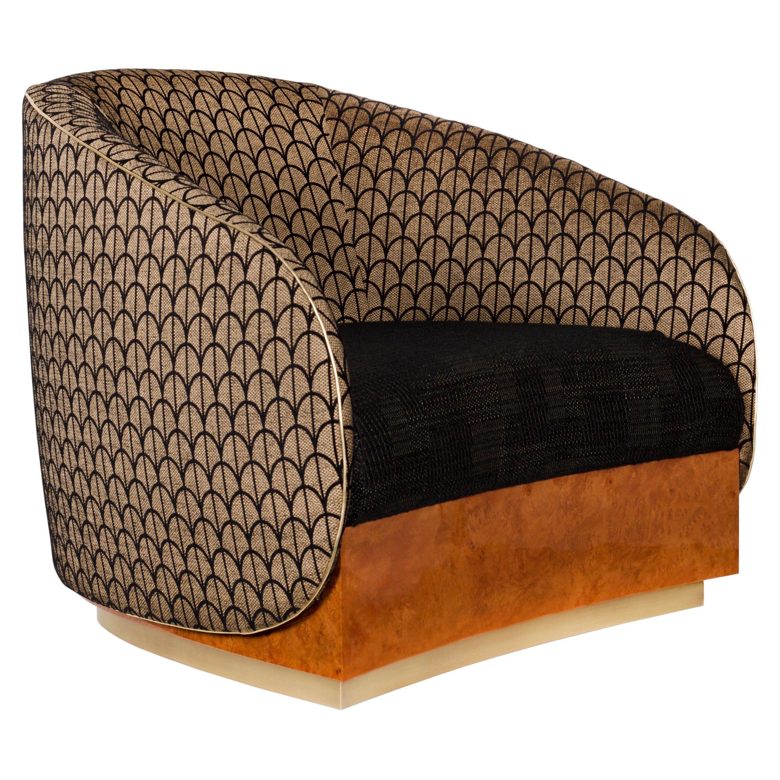 Fauteuil Art Déco Halden dans le style des années 1930, fabriqué à la main au Portugal par Greenapple