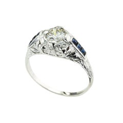 Art Deco Half Carat Diamond Platinum Engagement Ring