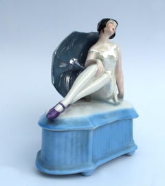 Art Deco Half Doll Powder Box, 1930s