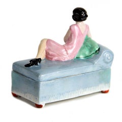 Art Deco Half Doll Powder Box, 1930s