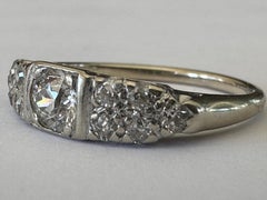 Art Deco Half Dome Diamond Engagement Ring