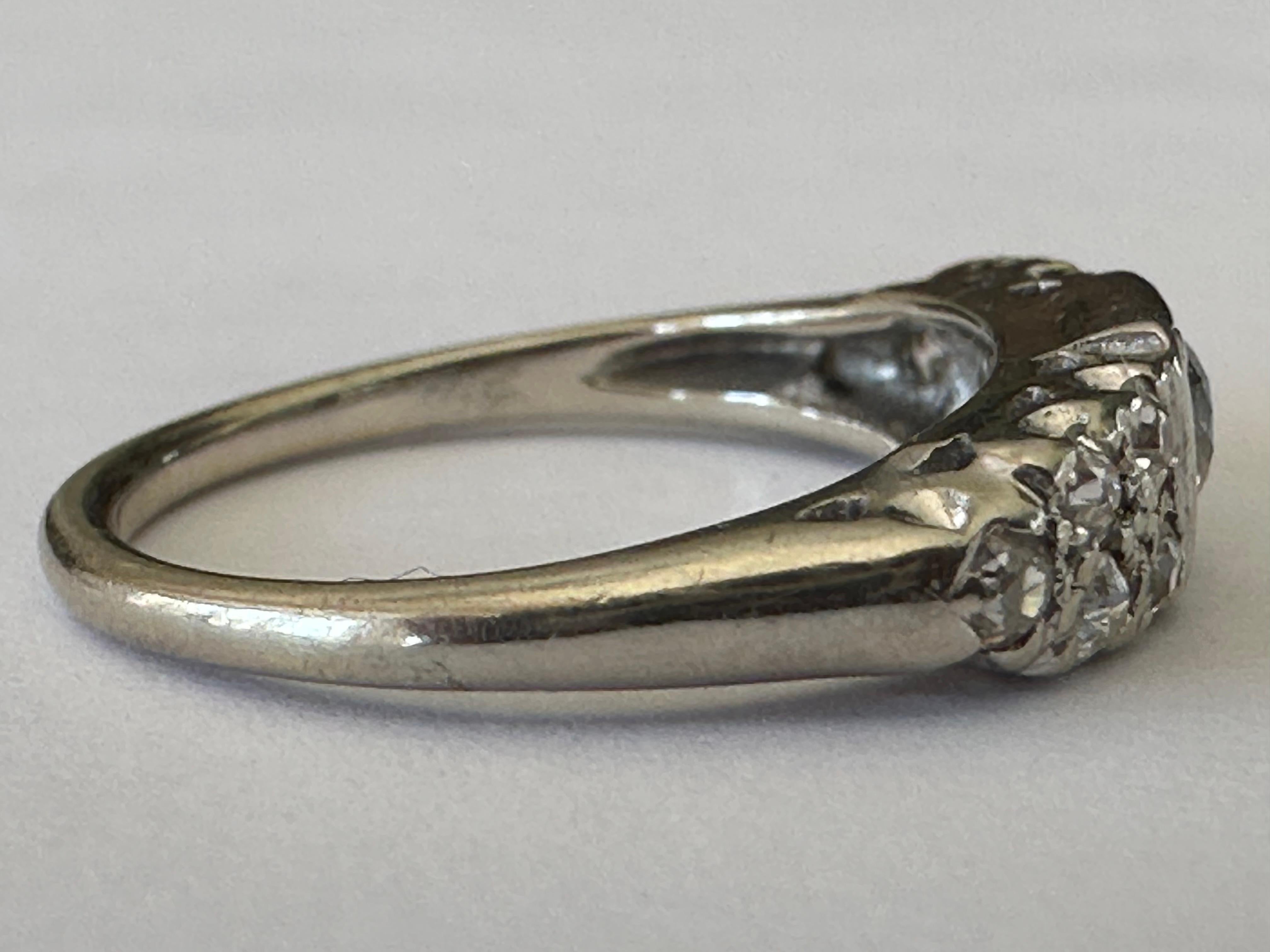 Women's Art Deco Half Dome Diamond Engagement Ring  For Sale