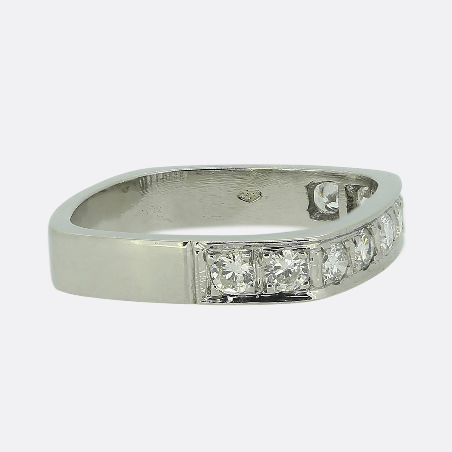 Brilliant Cut Art Deco Half-Eternity Diamond Ring For Sale