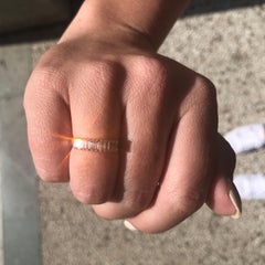 Art Deco Half Eternity Natural Diamond Baguette Cut Diamond Ring