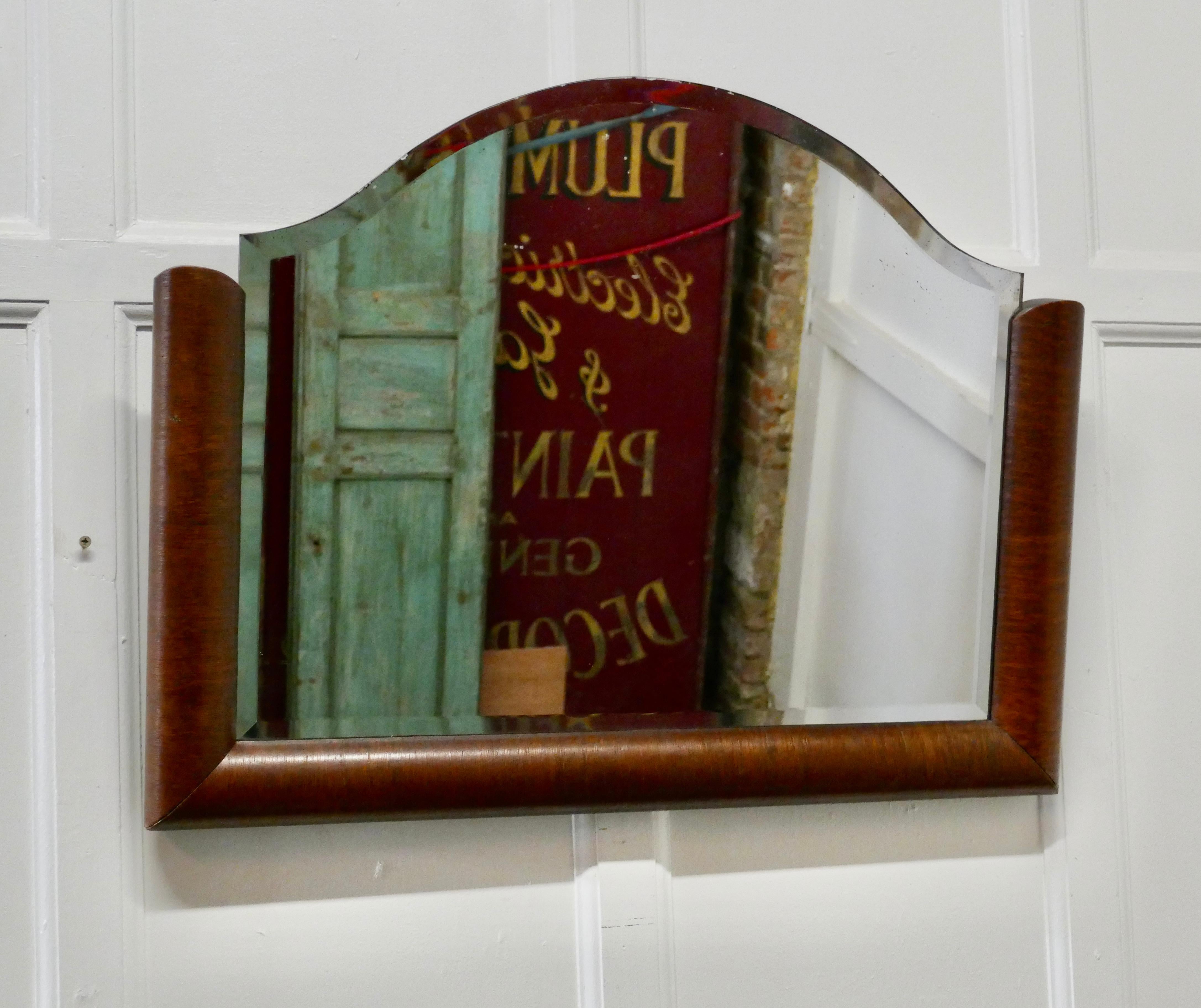 20th Century Art Deco Half Frame Mahogany Mirror For Sale