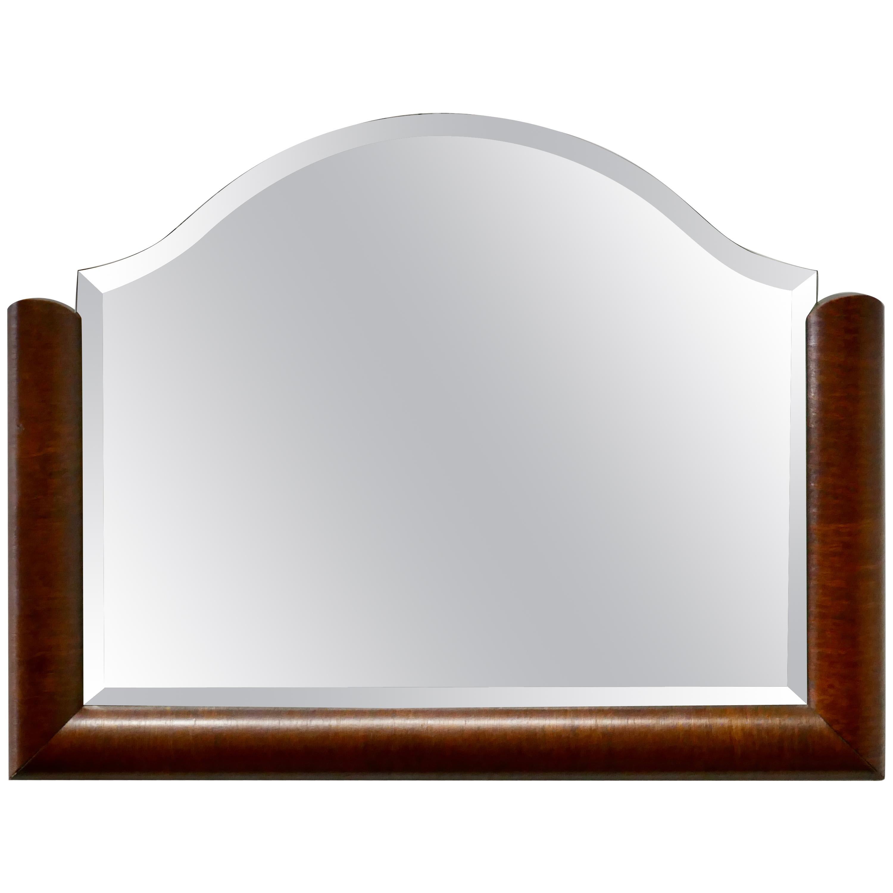 Art Deco Half Frame Mahagoni Spiegel