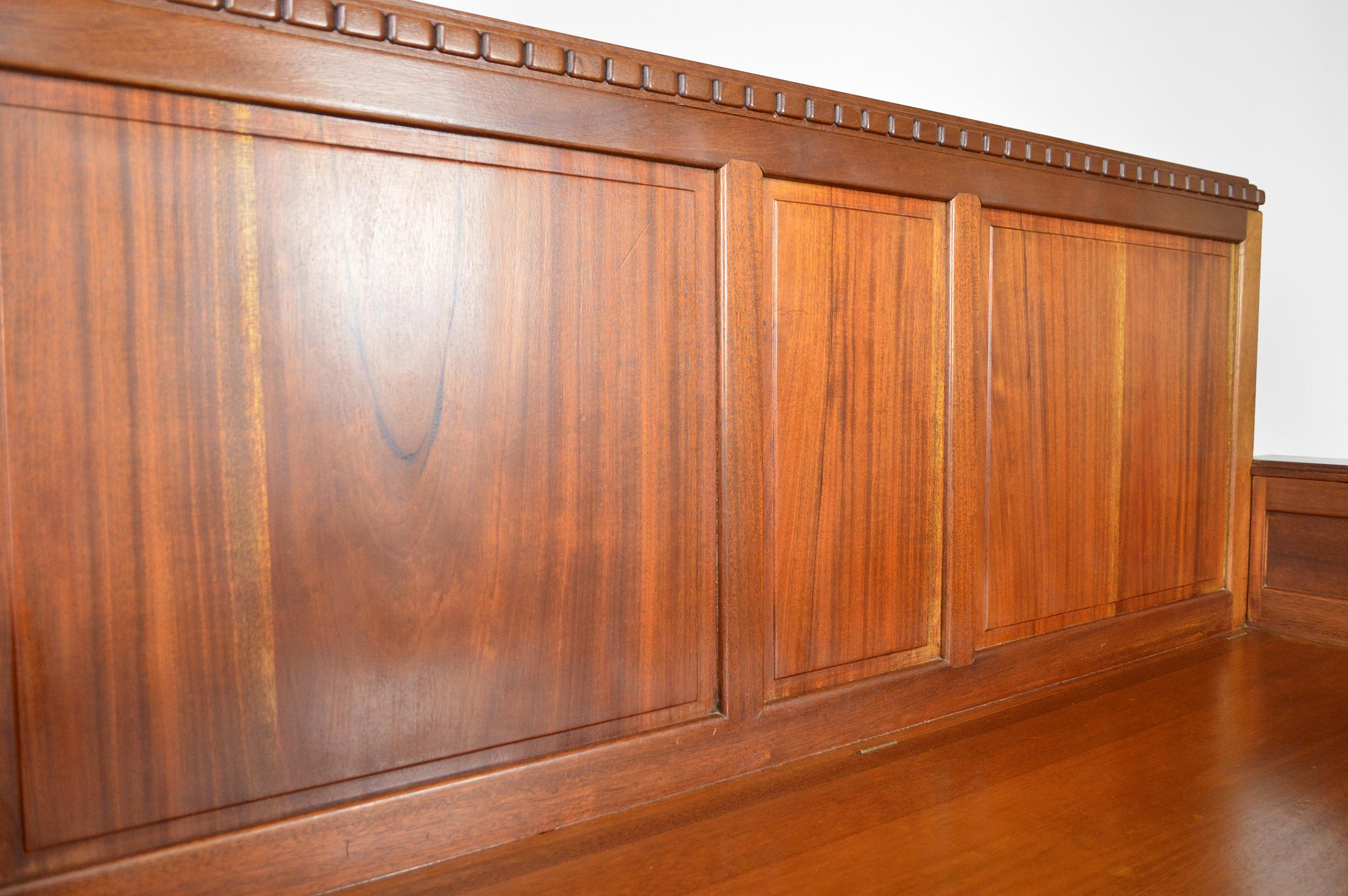 Banc d'entrée Art Déco en acajou de Clement Goyeneche, France, années 1930 en vente 7
