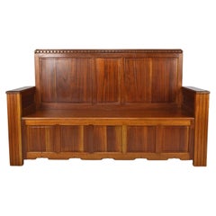 Vintage Art Deco Hall Chest Bench by Clement Goyeneche in Mahogany, France, 1930s