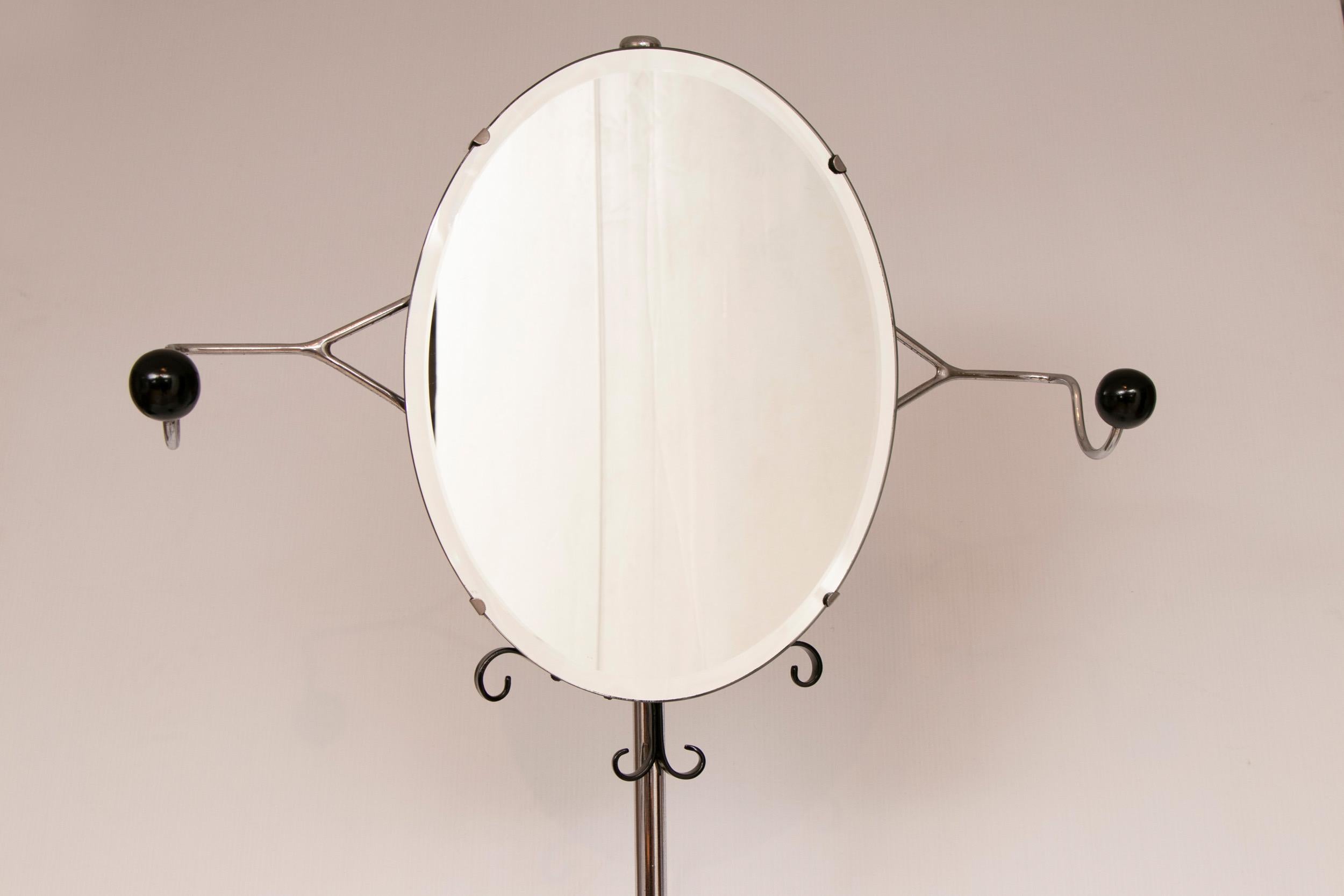 German Art Deco Hall Mirror with Umbrella/Stick Stand
