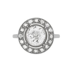 Art Deco Halo Diamond Ring, circa 1920s