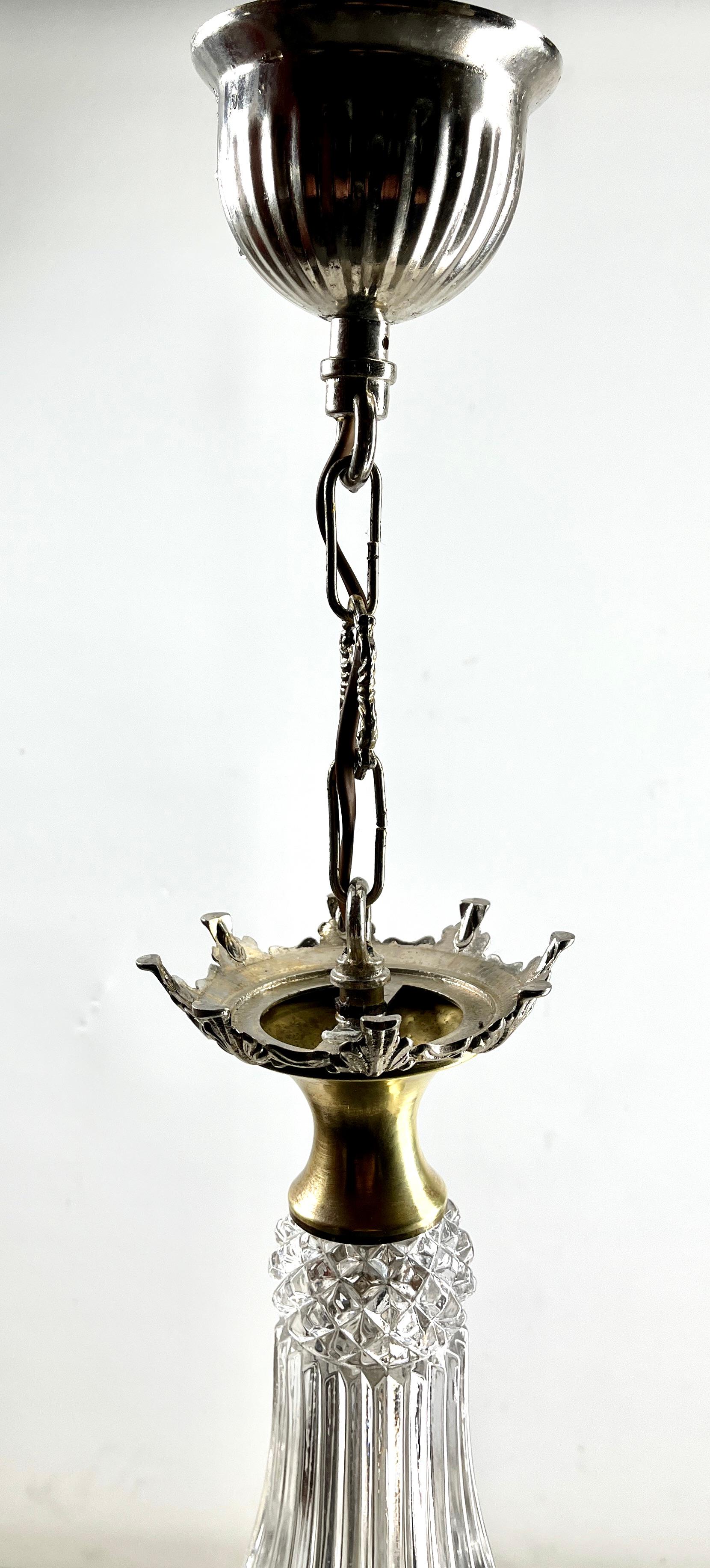 Art Deco Halophane Ceiling Lamp, Scailmont Belgium Glass Shade, 1930s 3