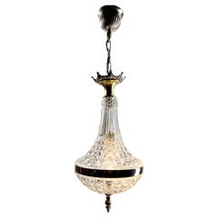 Art Deco Halophane Ceiling Lamp, Scailmont Belgium Glass Shade, 1930s