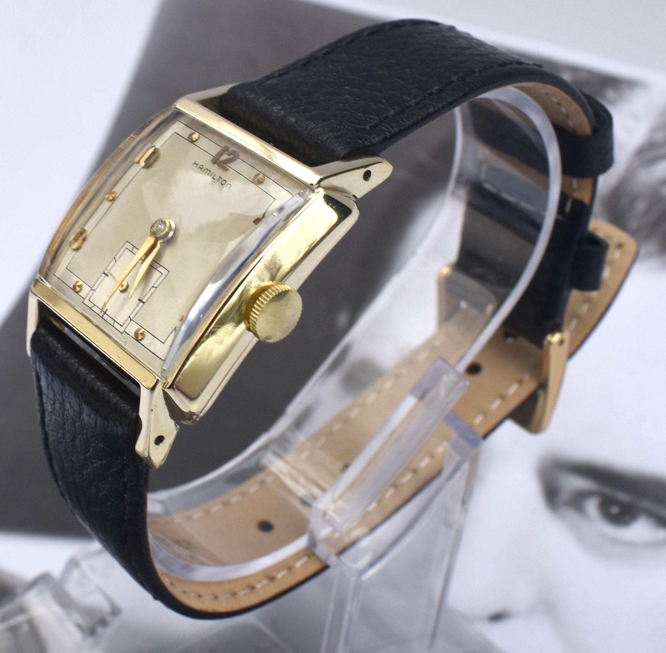 Art Deco Hamilton 10k Gold Filled Gents Watch, c1951, Recently Fully Serviced 3