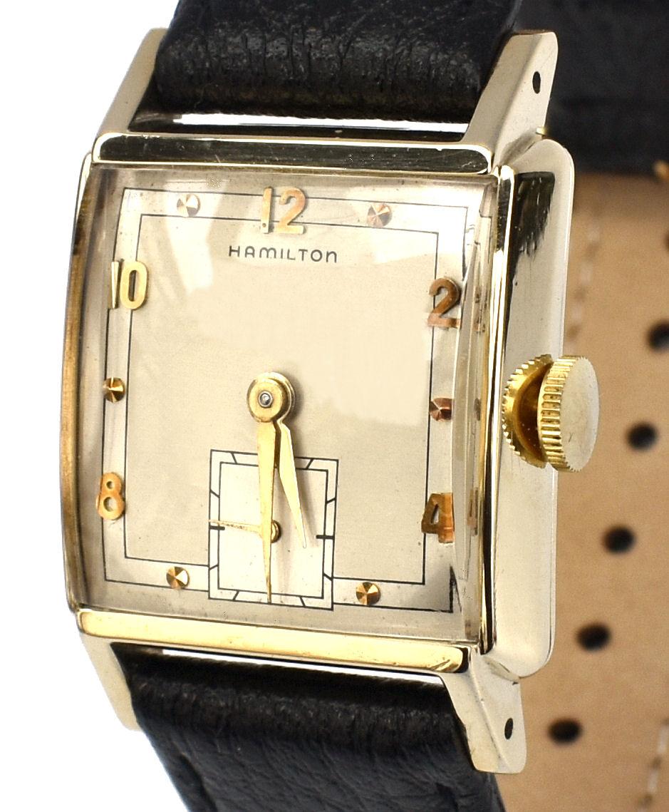 Art Deco Hamilton 10k Gold Filled Gents Watch, c1951, Recently Fully Serviced 1