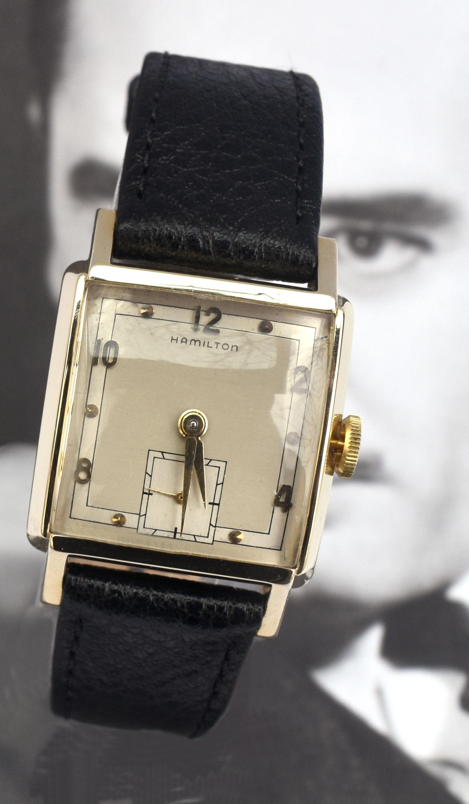Art Deco Hamilton 10k Gold Filled Gents Watch, c1951, Recently Fully Serviced 2