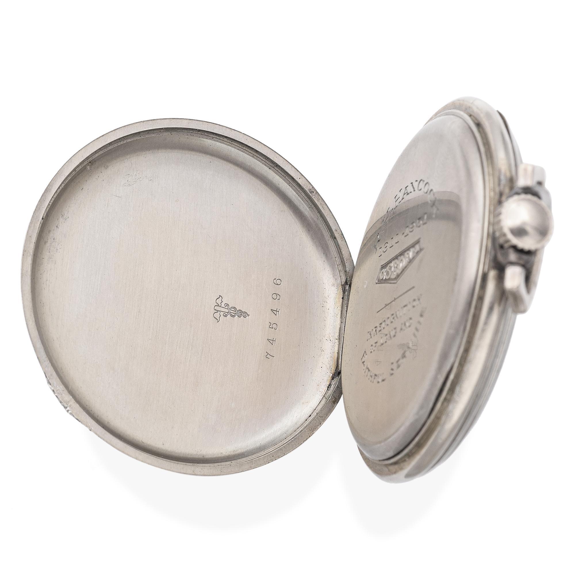 Reloj de bolsillo Art Déco Hamilton 904 de 21 rubíes con baño de oro de 14 quilates en venta 4