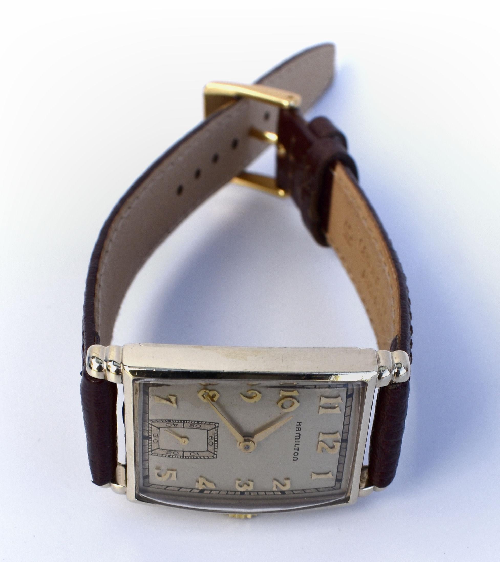Art Deco Hamilton Gents Manual Wrist Watch, c1940's, Fully Serviced 3