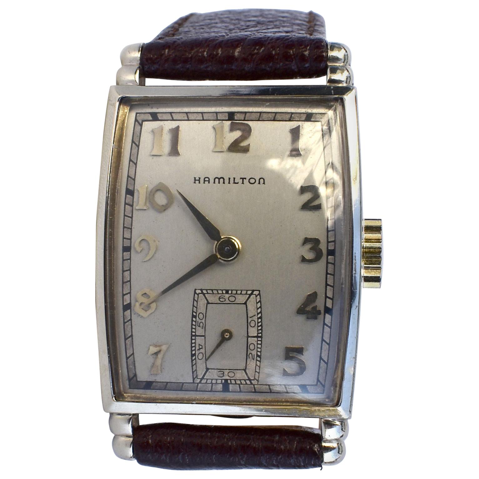 Art Deco Hamilton Gents Manual Wrist Watch, c1940's, Fully Serviced