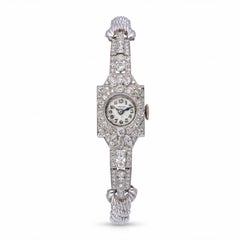 Art Deco Hamilton Platinum Diamond Ladies Dress Watch