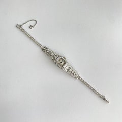 Bracelet montre-montre Art déco Hamilton en platine avec diamants, env. Poids 6 carats