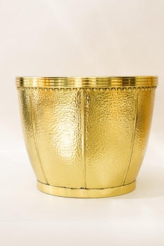 Art Deco hammered brass palm pot vienna around 1920s