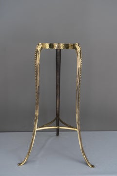 Art Deco Hammered Flower Pot Holder with Black Glass, circa 1920s