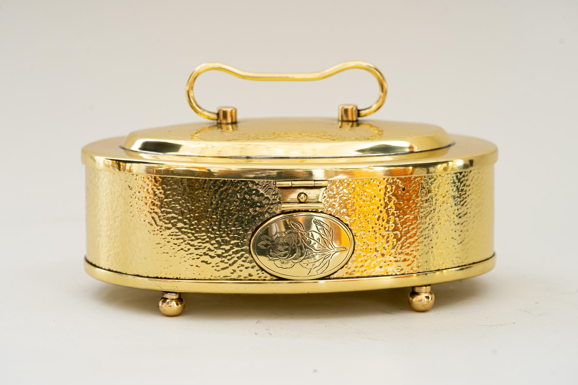 Austrian Art Deco Hammered Jewelry Box Around 1920s For Sale