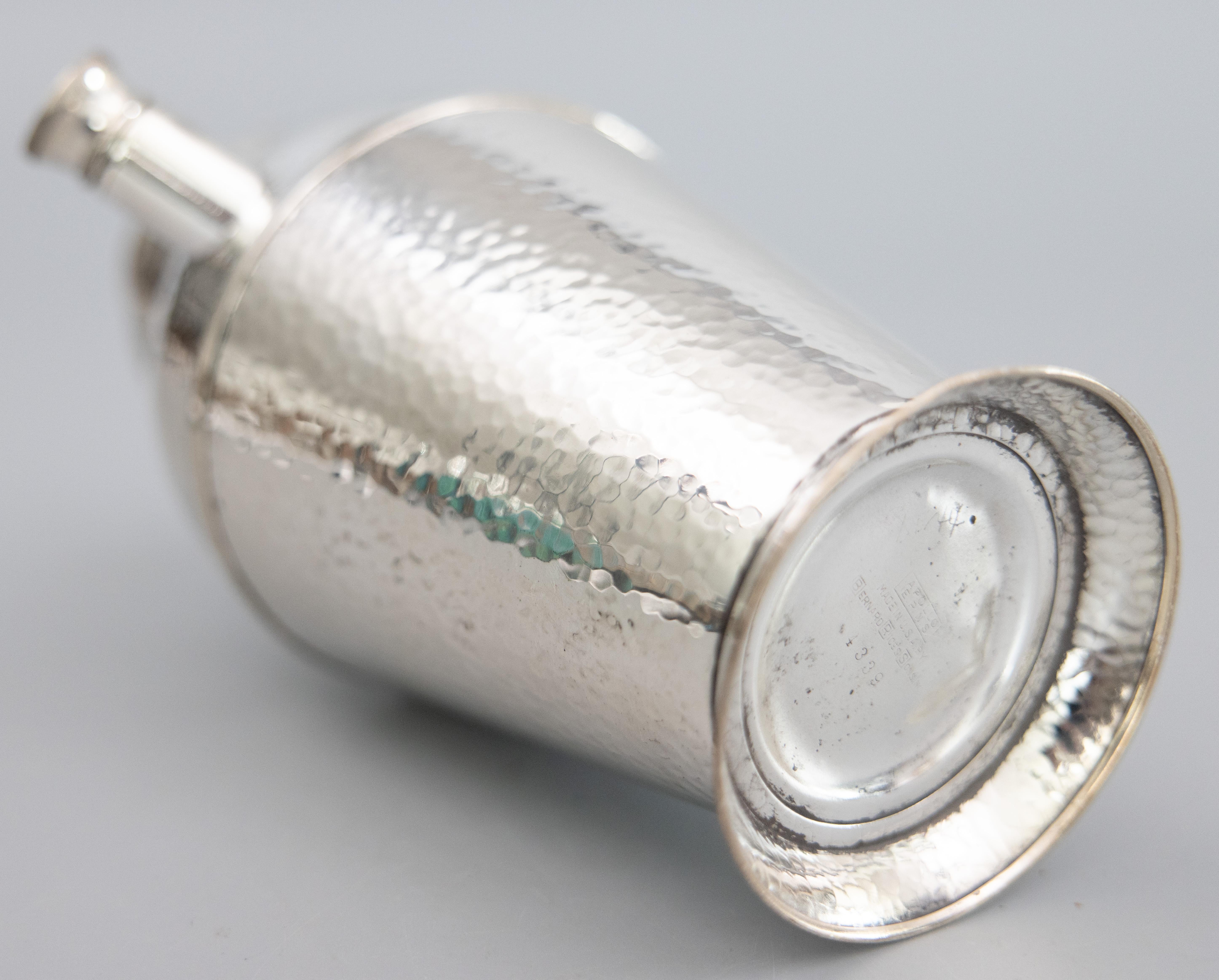 Art Deco Hammered Silver Plate Cocktail Shaker, circa 1920 For Sale 4
