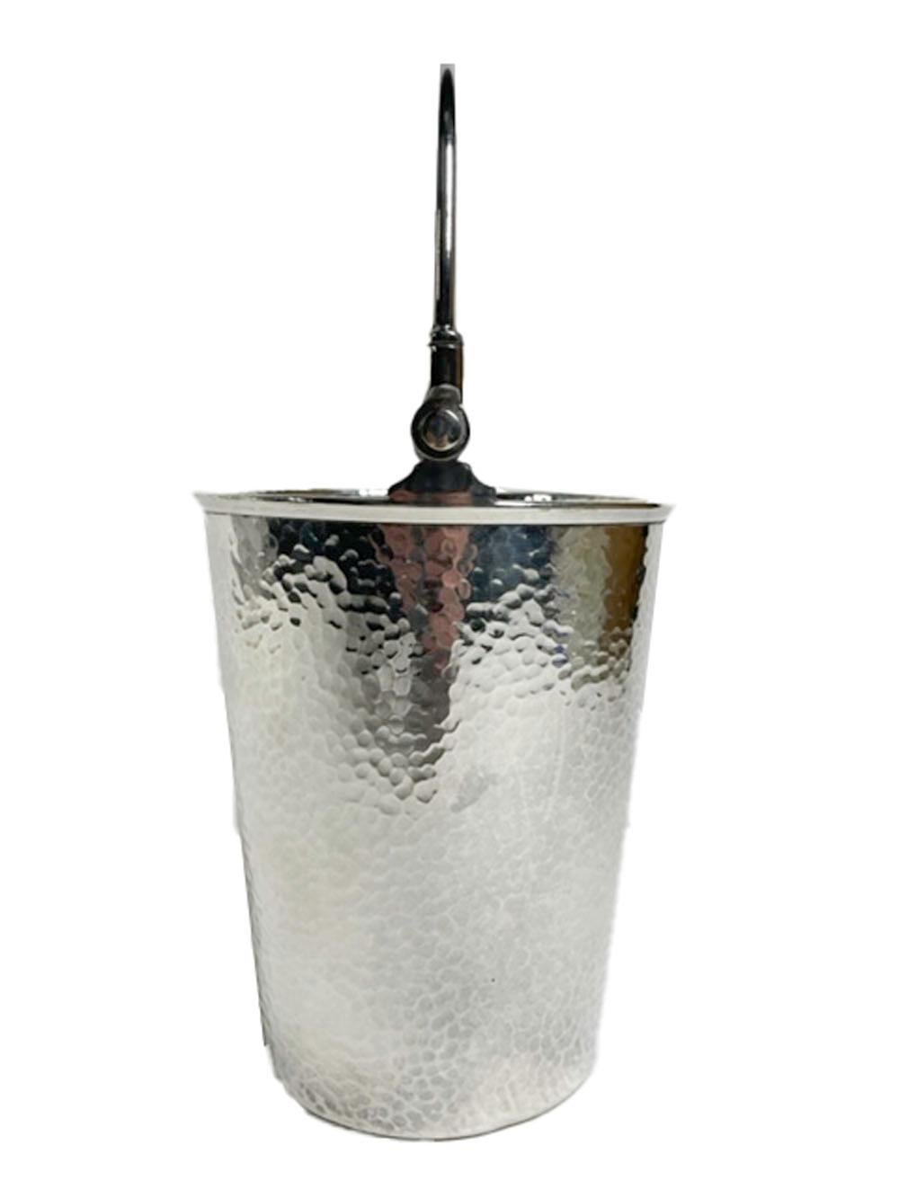 Art Deco Hammered Silver Plate Cocktail Shaker & Ice Bucket, Bernard Rice's Sons 8