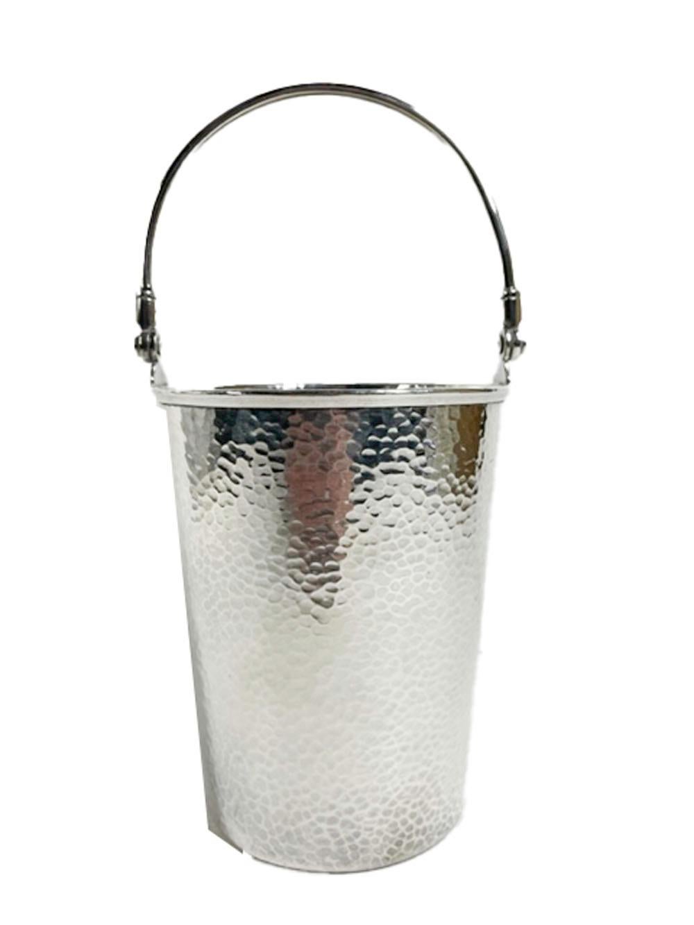 Art Deco Hammered Silver Plate Cocktail Shaker & Ice Bucket, Bernard Rice's Sons 11