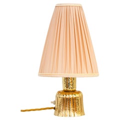 Art Deco Hammered Table Lamp with Fabric Shade Vienna Around 1920s