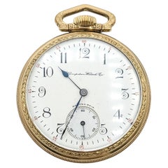 Art Deco Hampton Watch Co. Sicherheitstrieb Goldplatte Taschenuhr 48mm