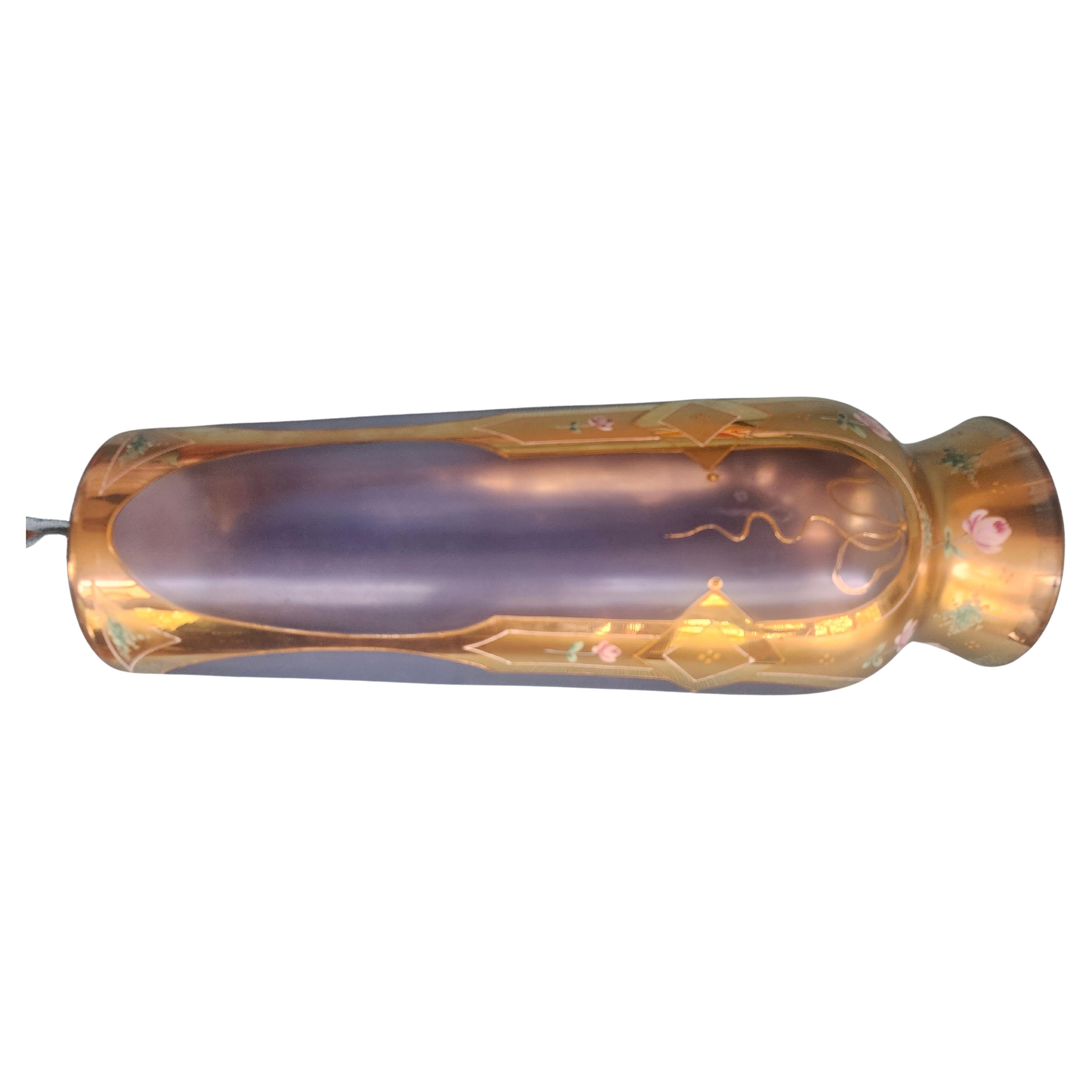 Vase Art Déco en verre soufflé tchèque Bohème Bon état - En vente à Port Jervis, NY