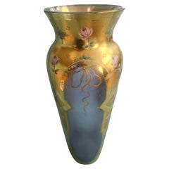 Art Deco Hand Blown Czech Bohemian Art Glass Vase