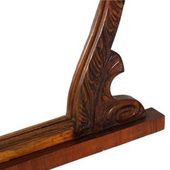 Art Deco Hand-Carved Walnut Mirror, by Osvaldo Borsani, Bevelled, Wax Polished