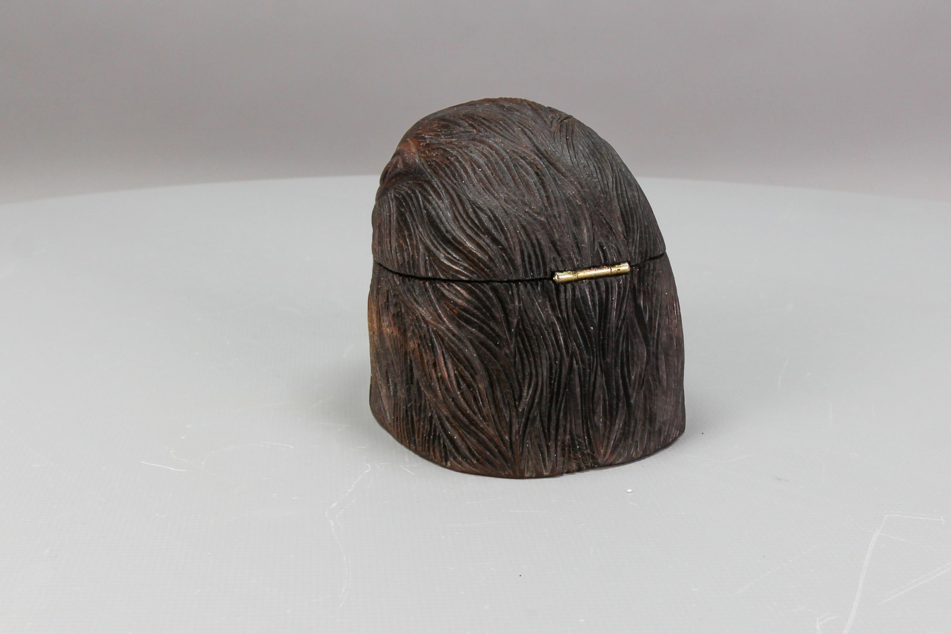 Art Deco Hand Carved Wooden Figural Humidor Bird Head, ca. 1930s For Sale 8