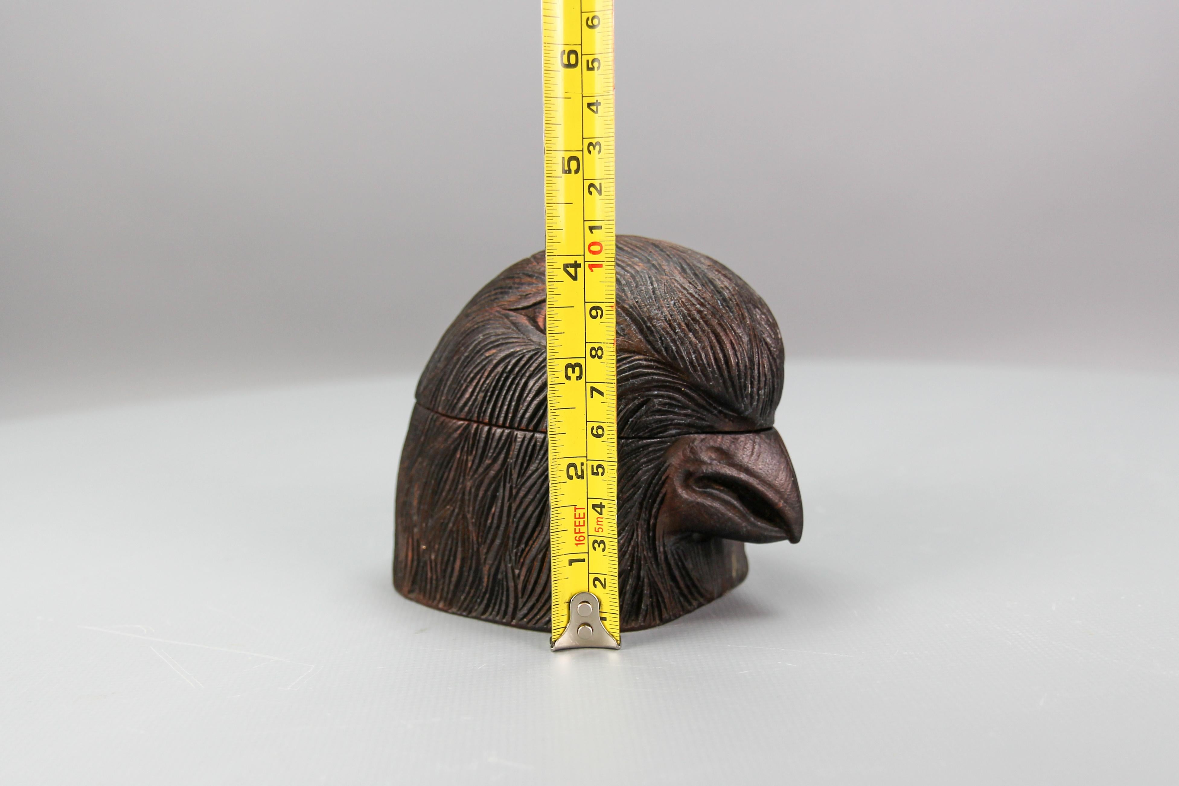 Art Deco Hand Carved Wooden Figural Humidor Bird Head, ca. 1930s For Sale 12