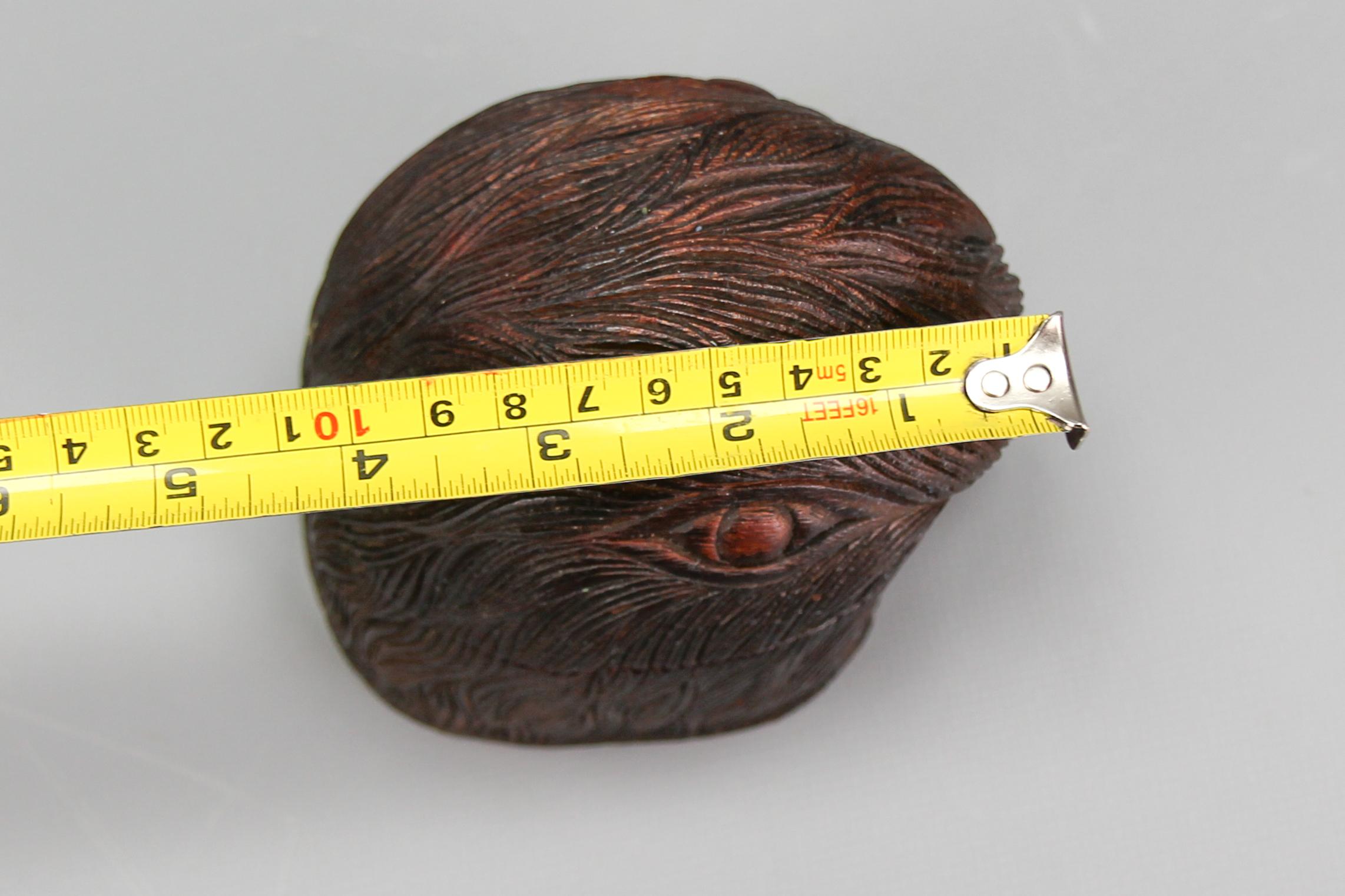 Art Deco Hand Carved Wooden Figural Humidor Bird Head, ca. 1930s For Sale 13