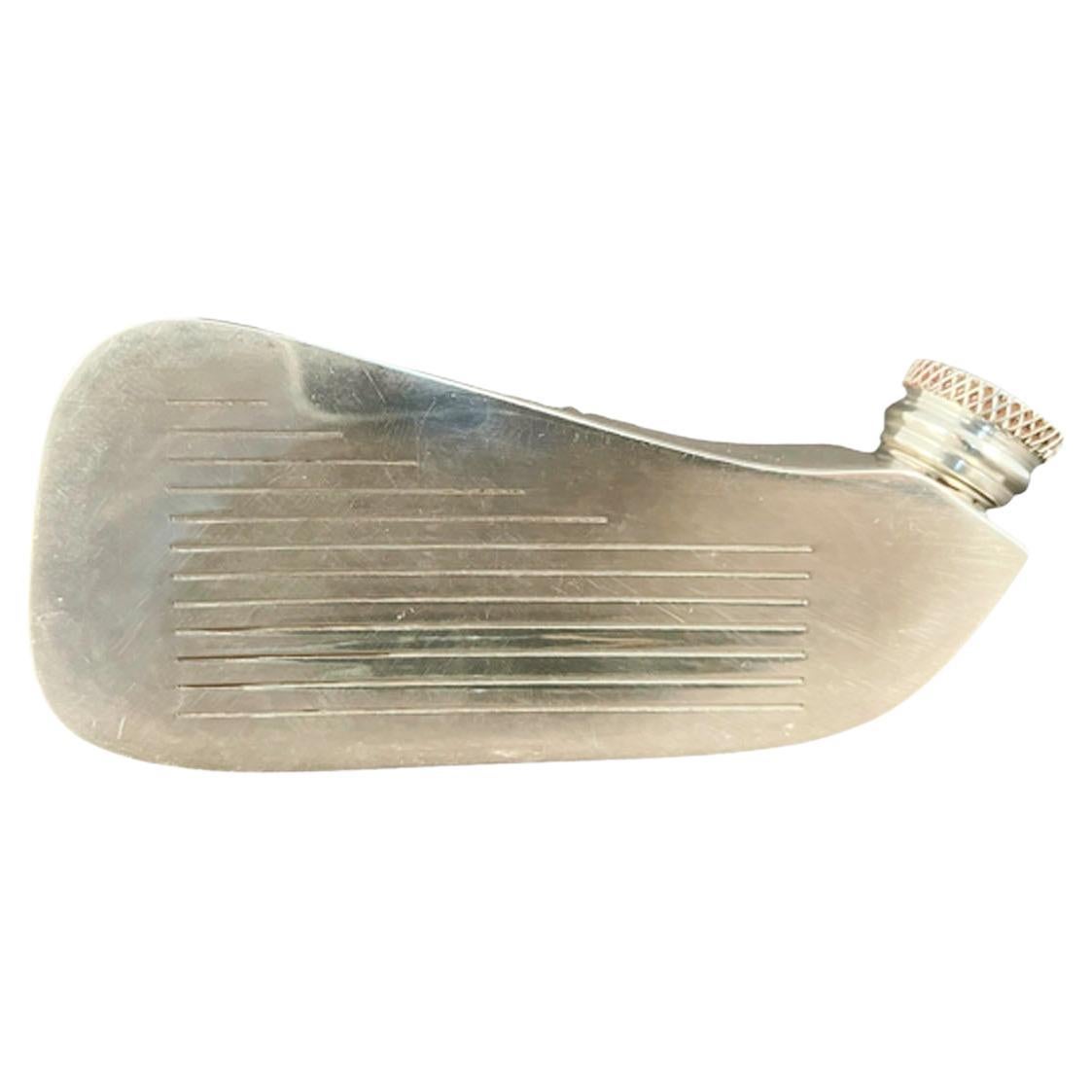 Art Deco Hand Crafted Pewter Golf Putter Flask