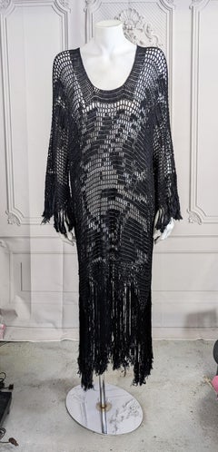 Art Deco Hand Crochet Fringed Dress