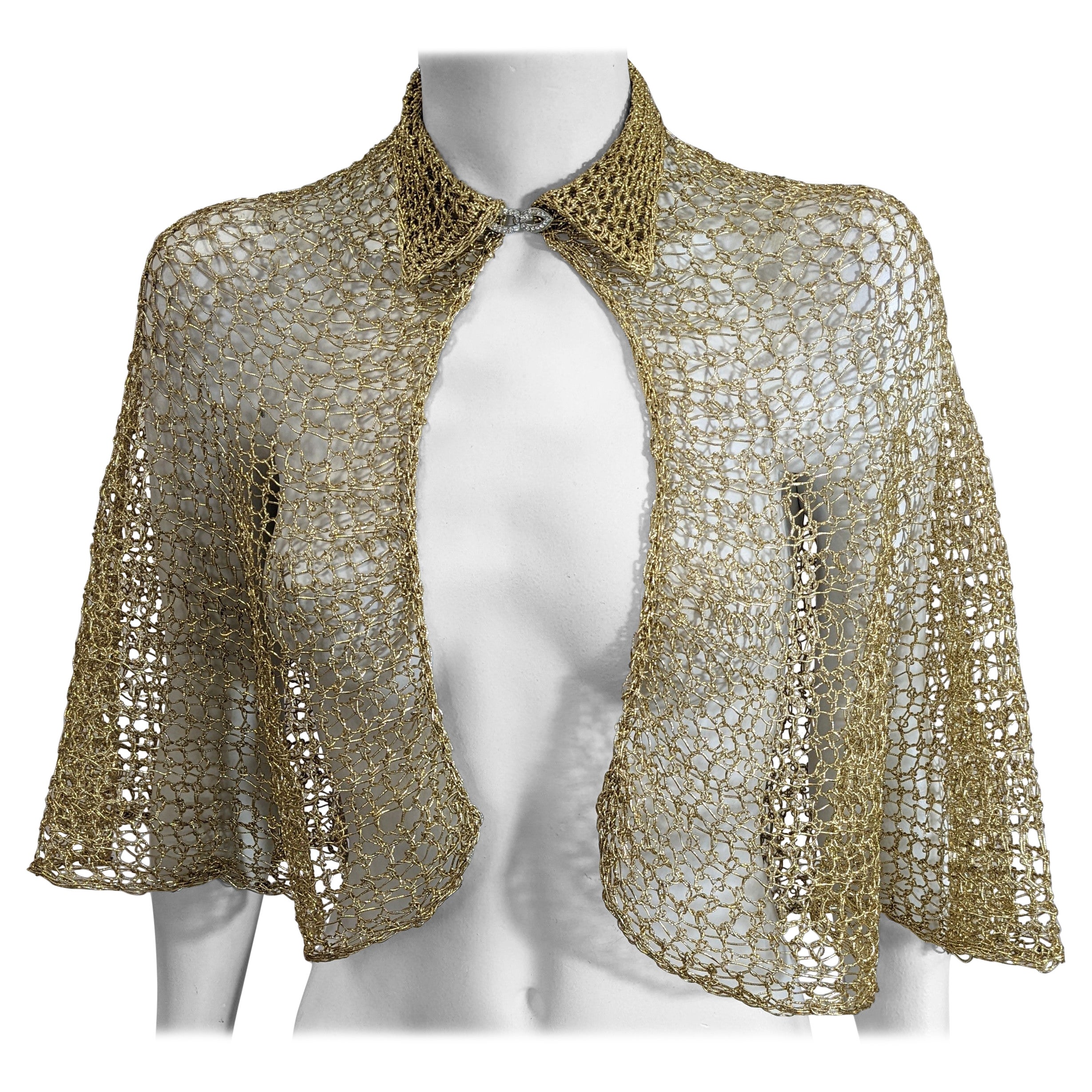 Art Deco: Capestro in filo d'oro all'uncinetto