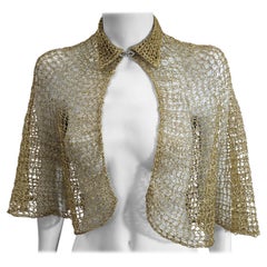 Art Deco Hand Crochet Gold Yarn Capelet