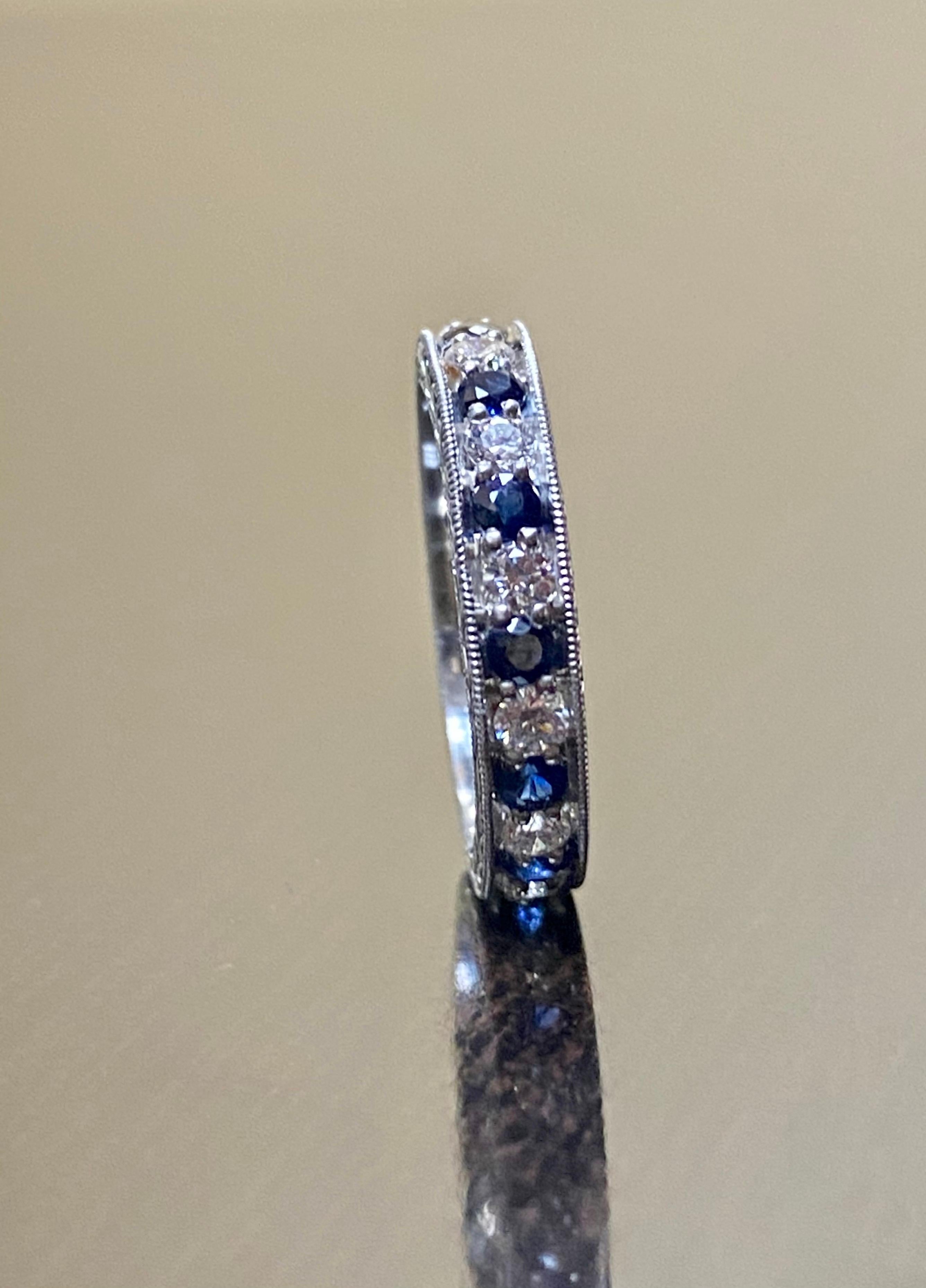 sapphire eternity ring on hand