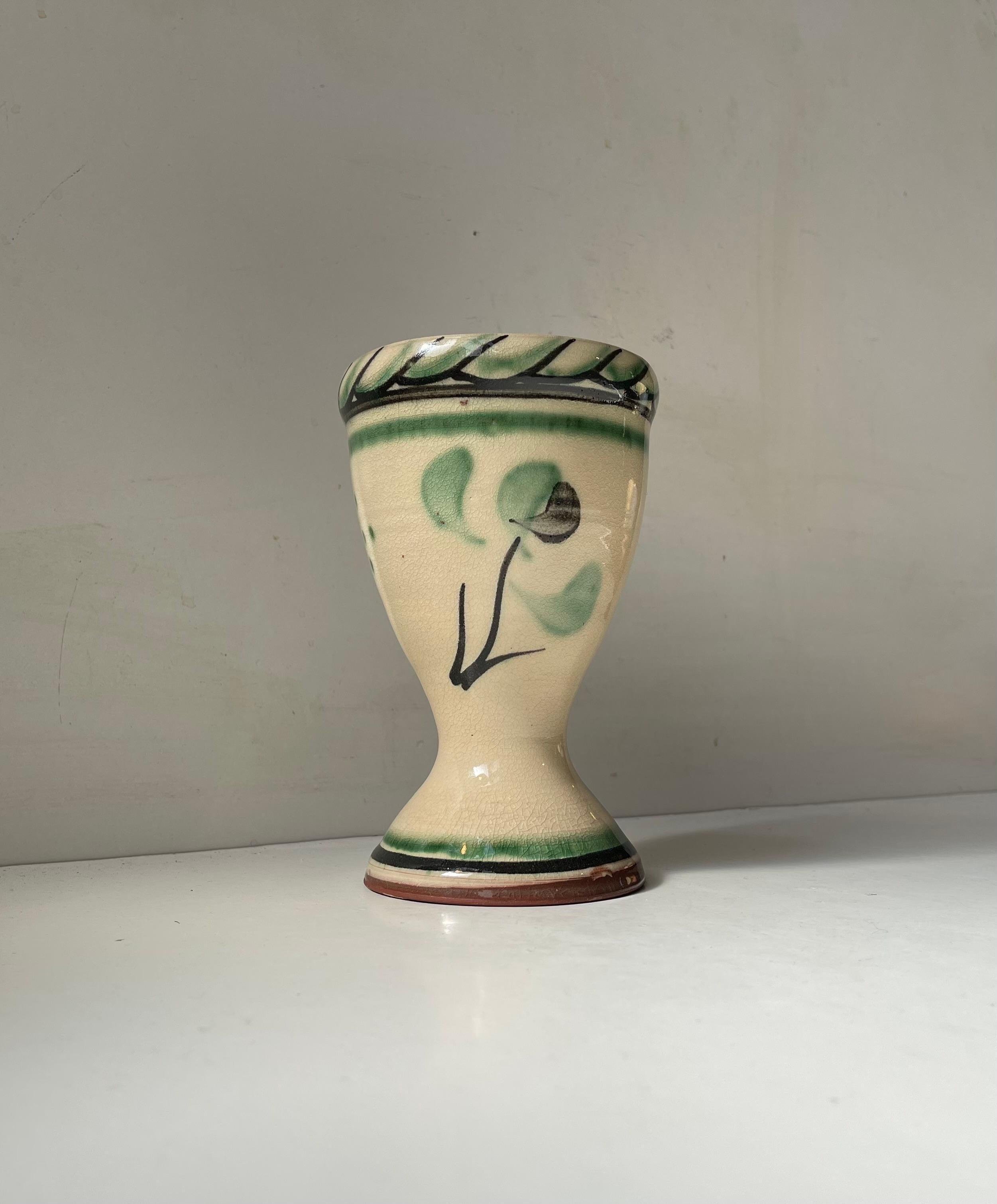 XX secolo Vaso o fioriera in terracotta smaltata a mano Art Déco, firmato in vendita