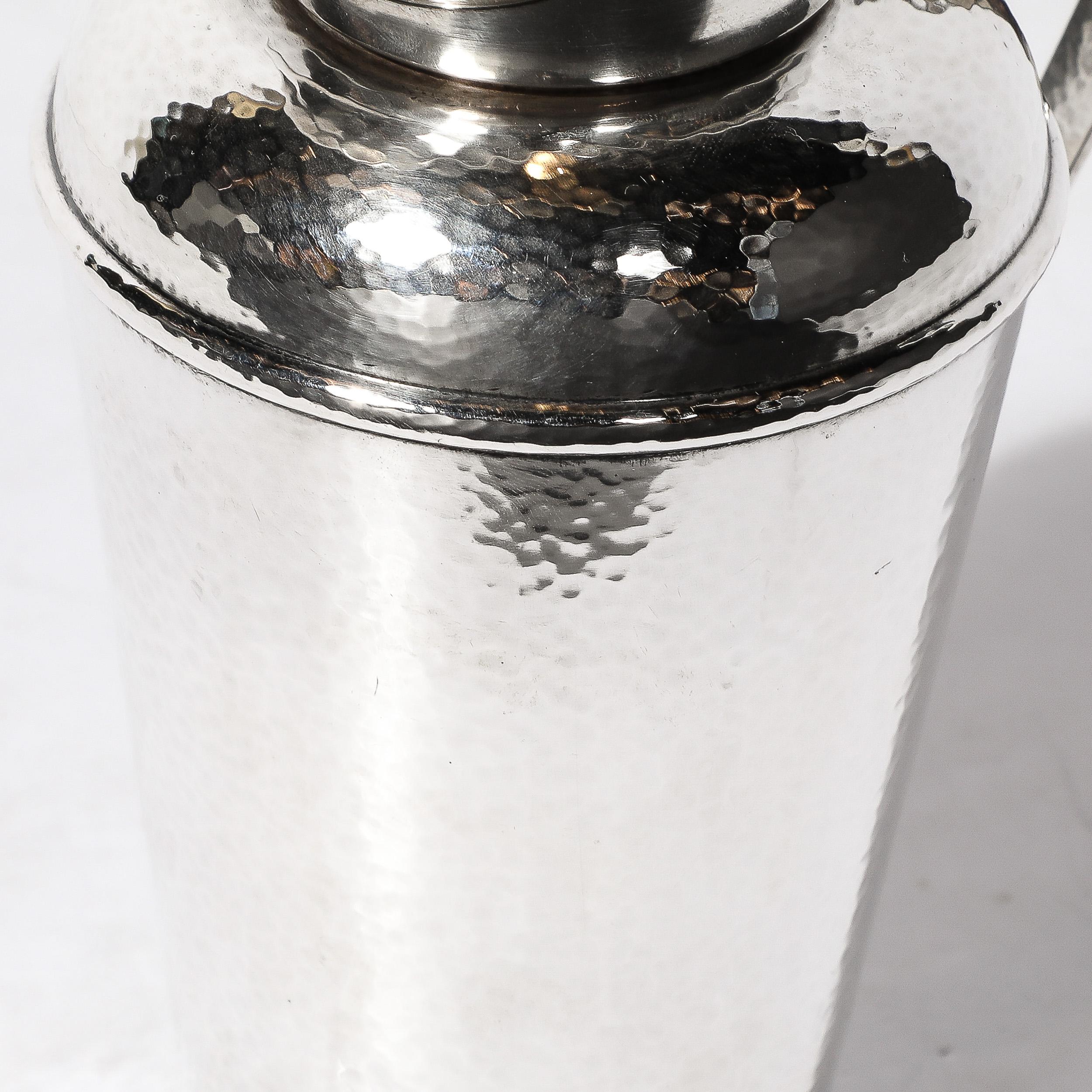 Art Deco Hand-Hammered Sterling Silver Cocktail Shaker by Gorham For Sale 5